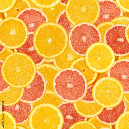 slices of oranges and grapefruit slices pattern