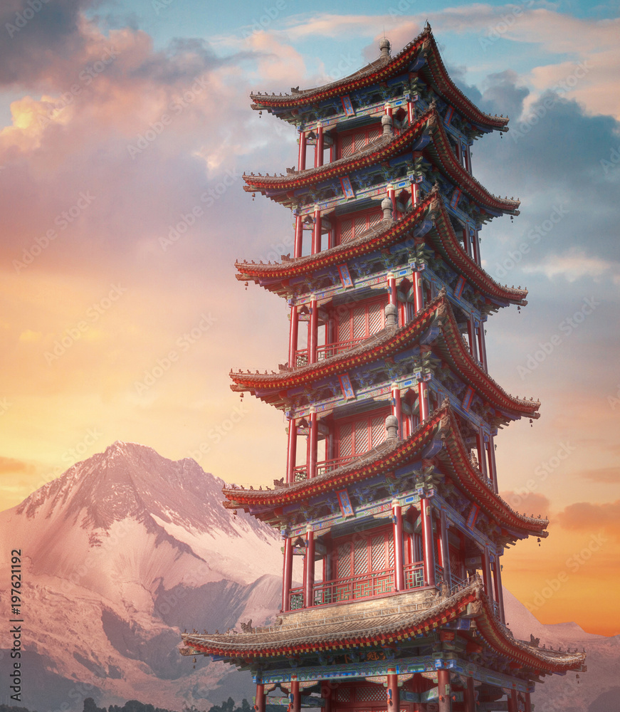large pagoda of wild geese in Xi'an - obrazy, fototapety, plakaty 