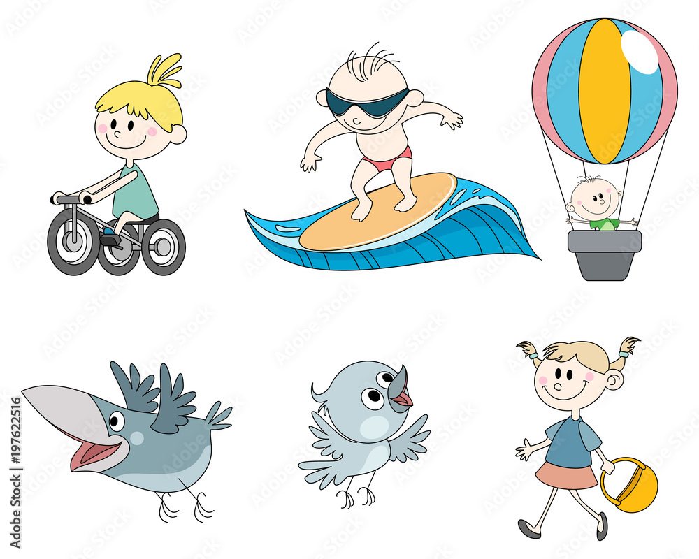 Six children's characters Six children's characters
