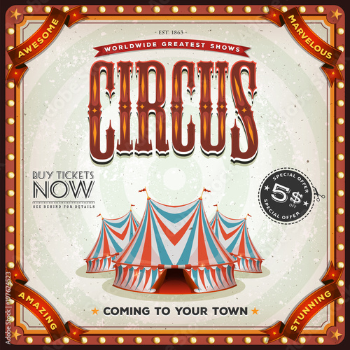 Grunge Square Circus Poster