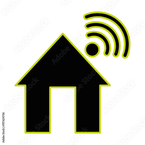 house with wifi signal icon vector illustration design