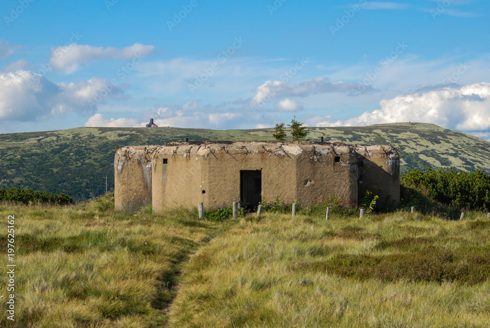 Krkonose Mountain Harrachova louka, Karkonosze above Spindleruv Mlyn, Bunkers in the mountains