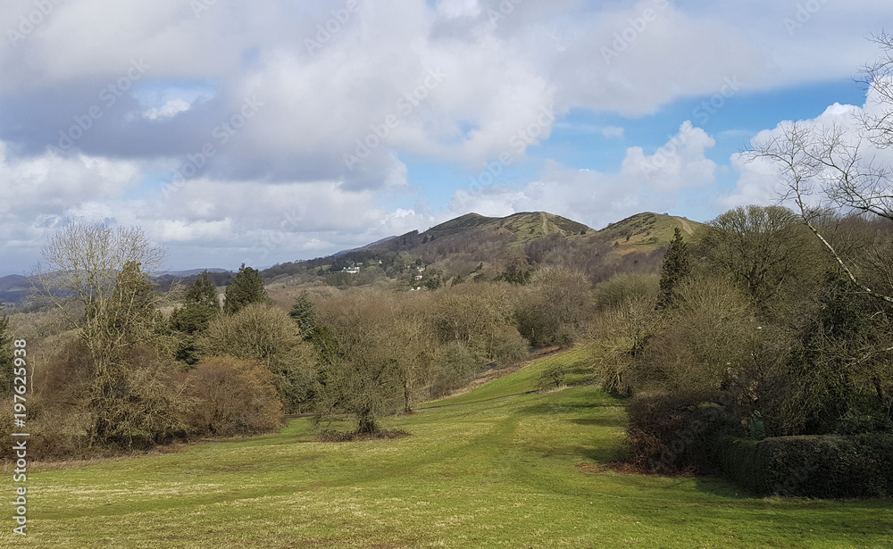 Panorama of the Malvern Hills Worcestershire