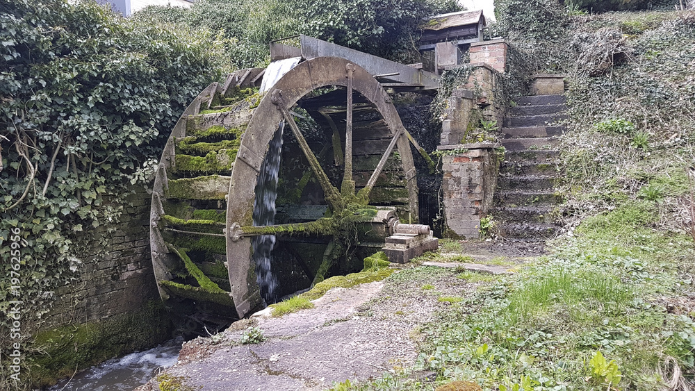 Old wooden waterwheel