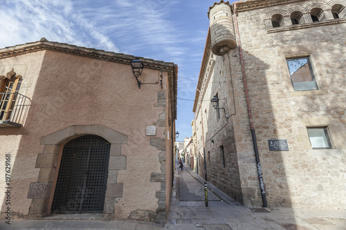  Ancient buildings in historic center of Hospitalet de Llobregat,province Barcelona,Catalonia.