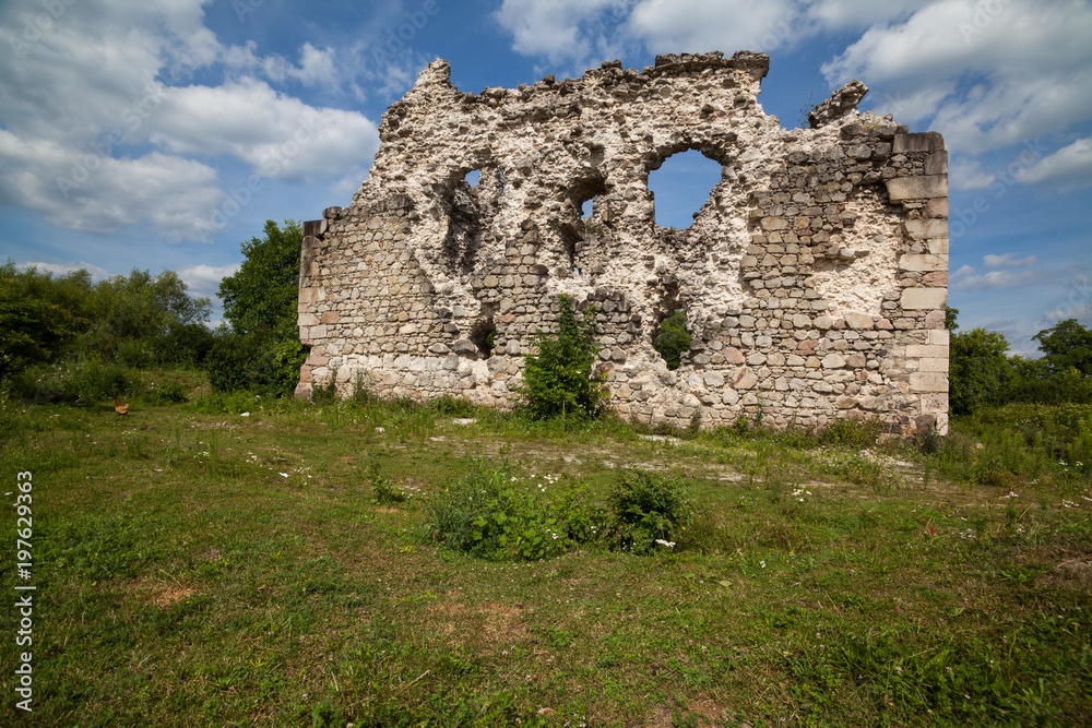 Ruins of the castle of the Knights Templar order (XIV century) Serednie village, Transcarpathian region