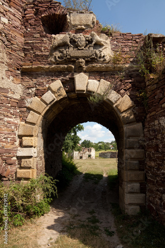 Gate of castle ruins in Pidzamochok, Ternopil region,Ukraine