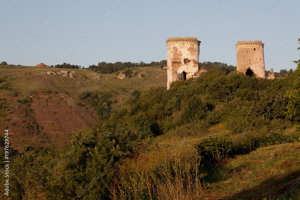 The ruins of an old castle in the village of Chervonograd. Ukraine