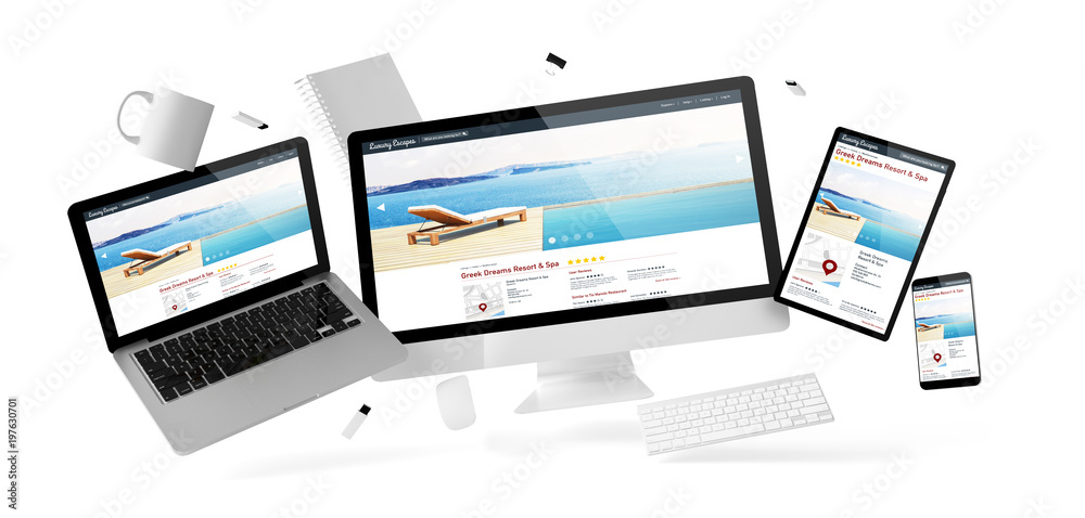 office stuff and devices floating with deluxe resort website office stuff and devices floating with deluxe resort website