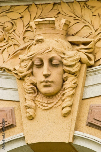 Architectural decoration of building in Prague, Czech Republic