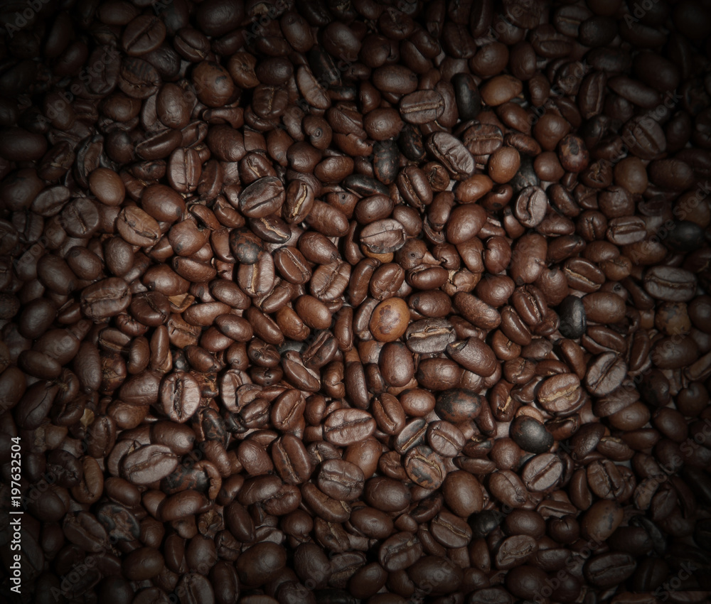 Fototapeta premium Coffee beans used as background