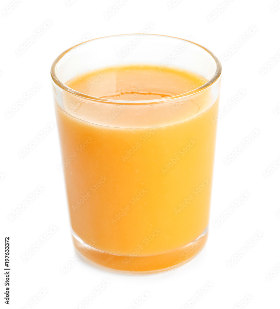 Glass of orange juice isolated on white Glass of orange juice isolated on white
