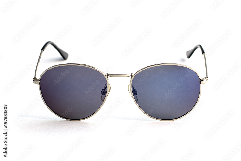 Trendy sunglasses in the form of drops isolated on white background Trendy sunglasses in the form of drops isolated on white background