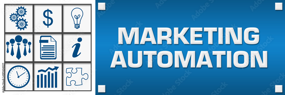 Marketing Automation Business Symbols Grid Left 