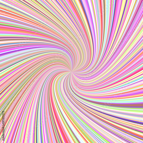 Geometric spiral ray background - vector graphic design from twisted rays in colorful tones