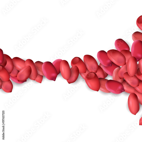 Arachis or peanuts background with red scattered nuts and beans