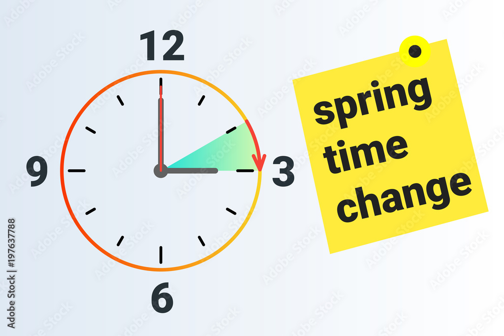 Clock switch to summer time daylight saving Vector Image