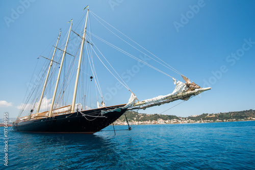A yacht outside of the harbour of zakynthos