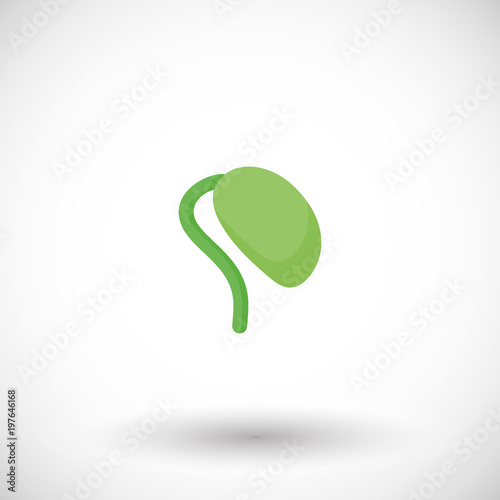 Soy bean sprout flat vector icon