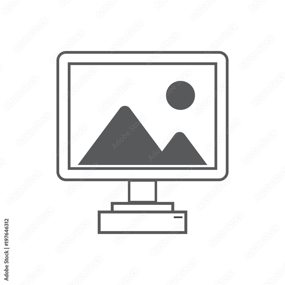 computer with grey picture vector illustration design computer with grey picture vector illustration design