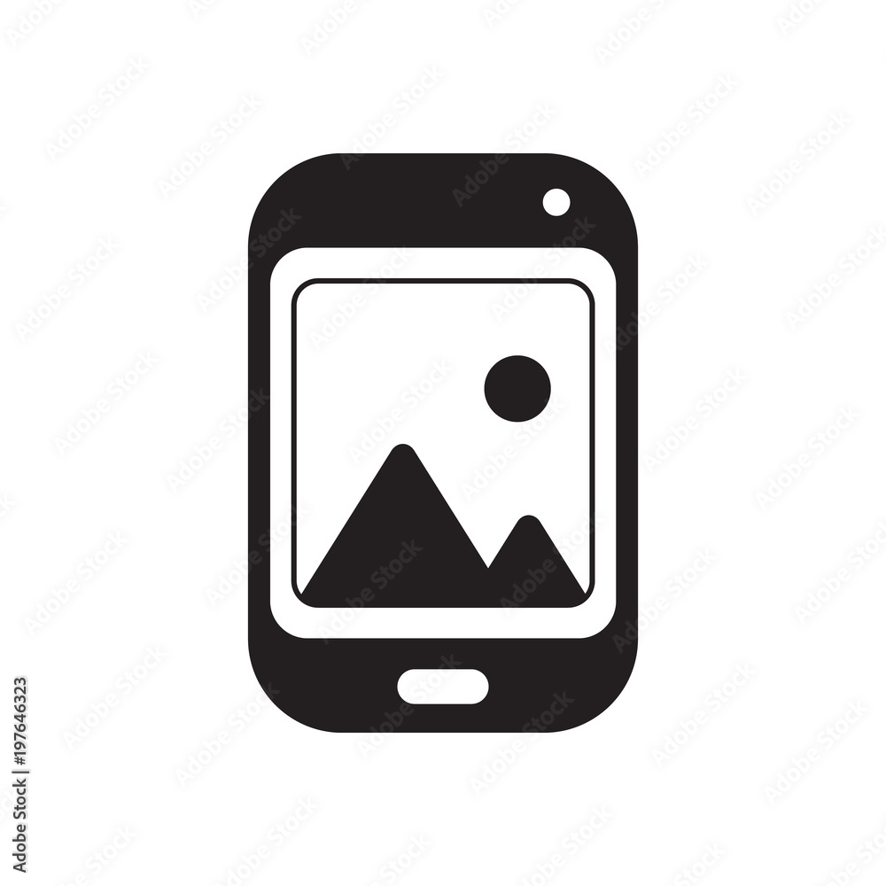 phone with grey picture vector illustration design