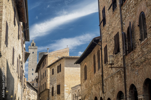 Fototapeta Naklejka Na Ścianę i Meble -  San Gimignano, Siena, at morning