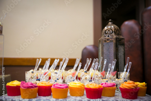 Pakistani dessi wedding pictures the sweats in small cups on table photo