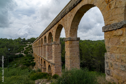 Roman Aqueduct Pont del Diable in Tarragona, Spain