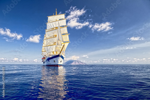 Sailing ship. Cruises. Yachting. Sailing