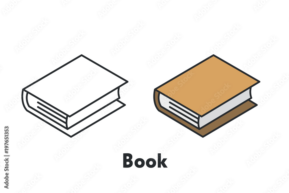 Isometric Book Literature Reading Minimal Flat Line Outline Stroke Icon Isometric Book Literature Reading Minimal Flat Line Outline Stroke Icon