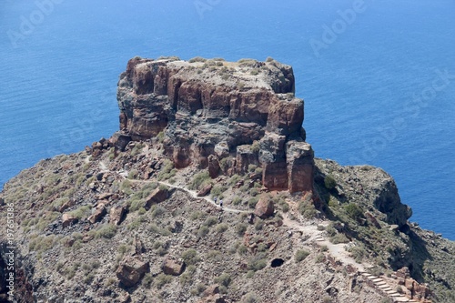 Rock cliffs show a great view of the water