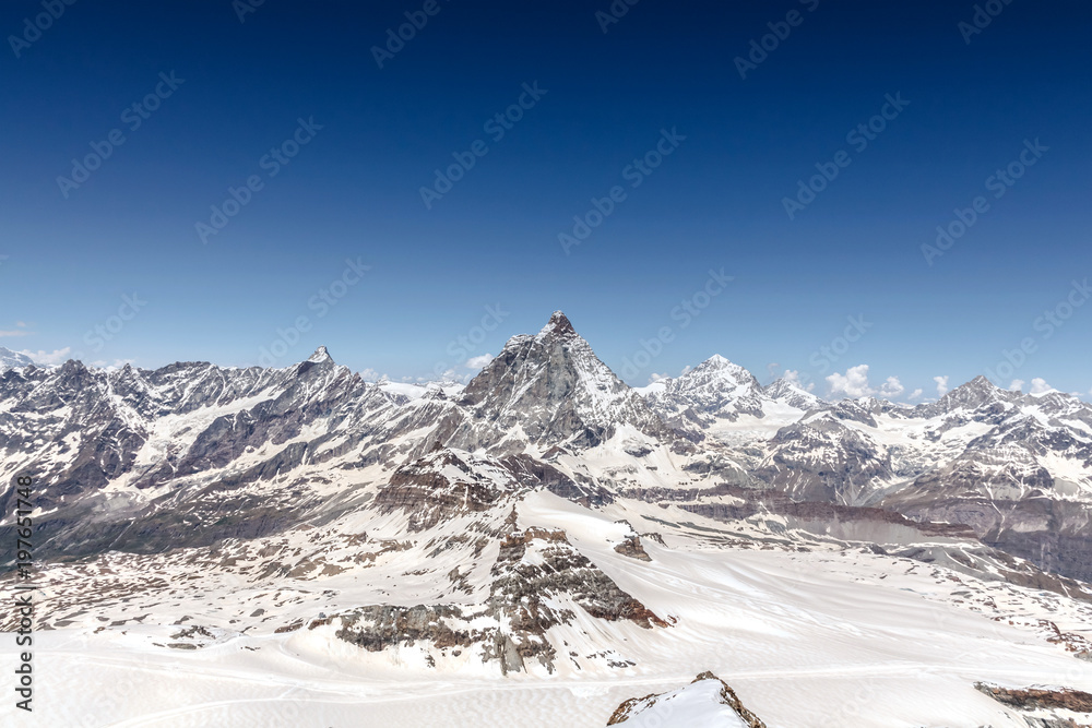 mountain Matterhorn with blue sky Zermatt, Switzerland