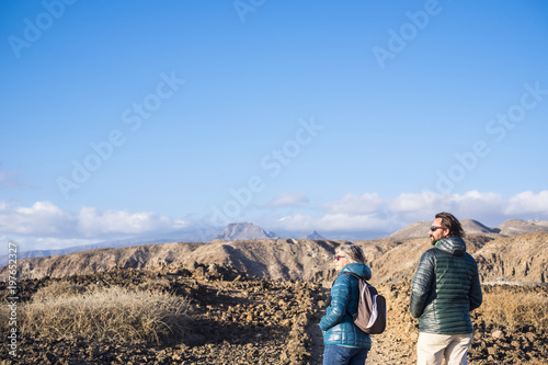 couplemiddle age trekking travel