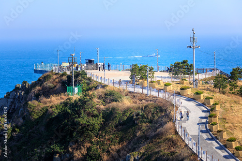 Scenery of Oryukdo sky walk in Busan city photo