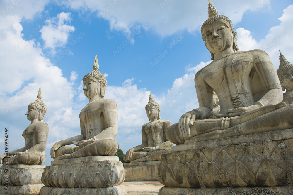 Buddha image Park at Wat Thung Yai in Nakorn Si Thammarat, Thailand.