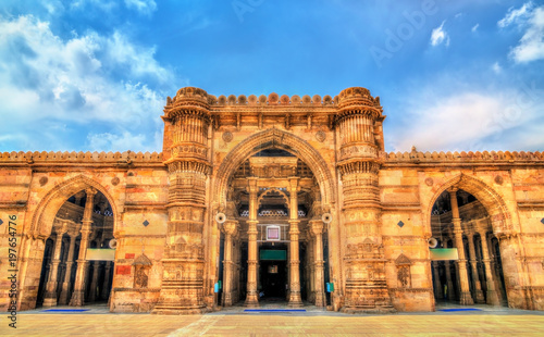 Canvas-taulu Jama Mosque, the most splendid mosque of Ahmedabad - Gujarat, India