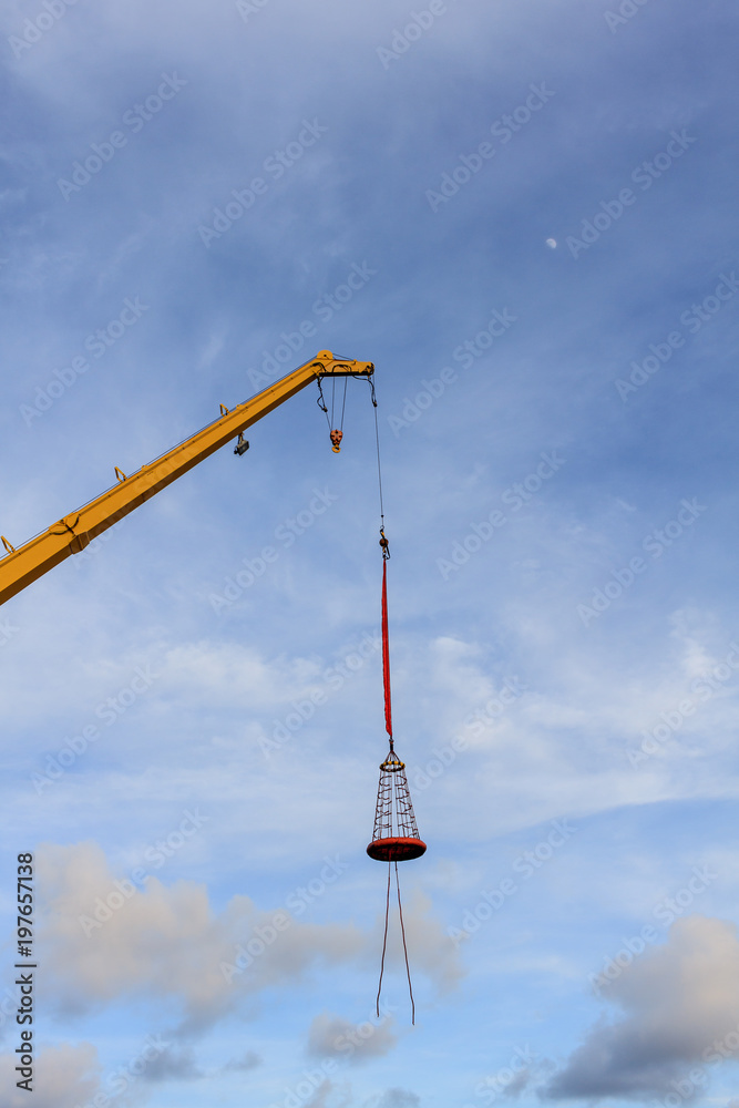 personal basket use in offshore oil and gas lifting by crane operator for transfer passanger between boat and platform personal basket use in offshore oil and gas lifting by crane operator for transfer passanger between boat and platform