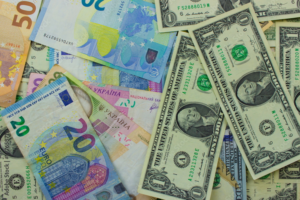 American dollar banknotes. Background with money American dollar banknotes. Background with money