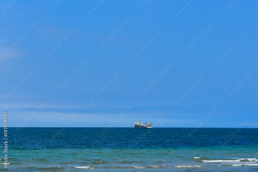 landscape over ocean blue clear sky platform on water landscape over ocean blue clear sky platform on water