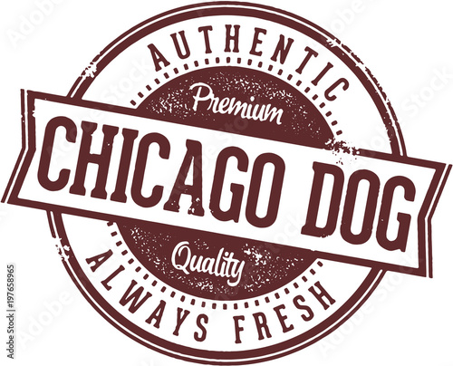 Authentic Chicago Hot Dog Menu Stamp