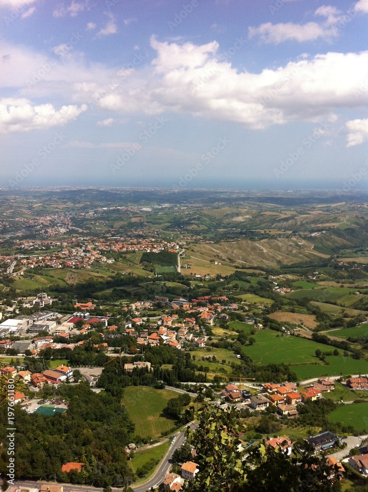 Panoramic view from mountain Titano, San Marino