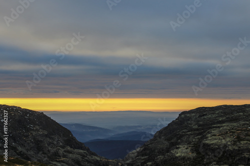 sunset in the mountains of Portugal