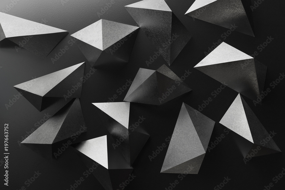 Fototapeta premium Composition with geometric shapes, abstract background