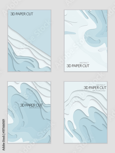 Abstract banner template with 3D paper cut art