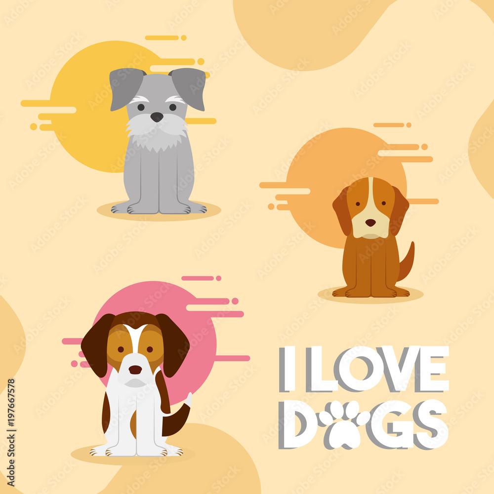 i love dogs puppy mascot vector illustration