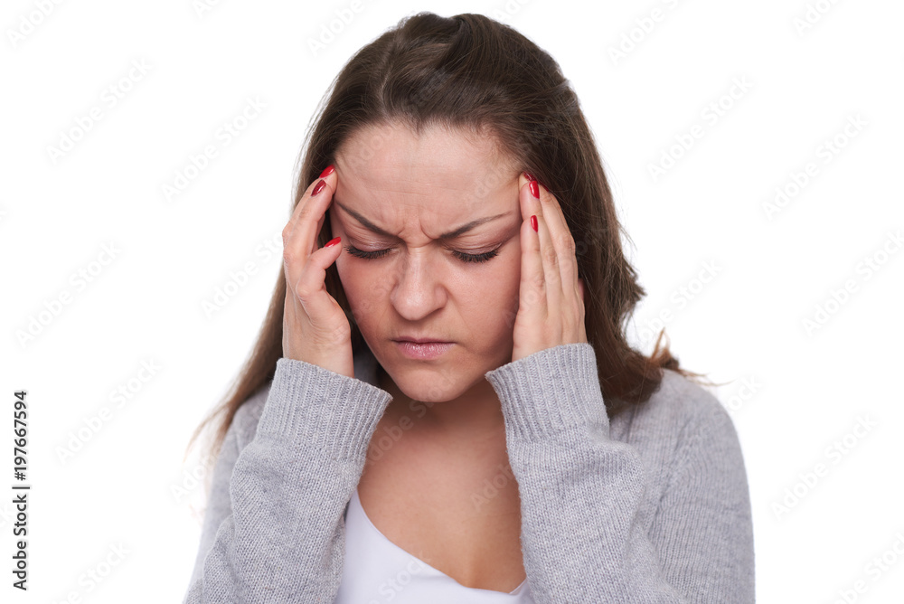 close-up of woman with migraine close-up of woman with migraine