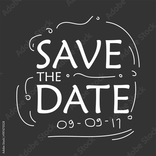 save the date typography text emblems