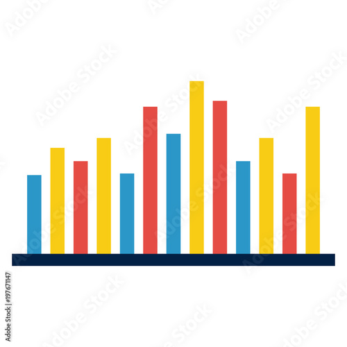 statistics business bar graph diagram image  vector illustration