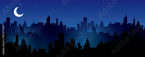 Night city vector illustration. photo