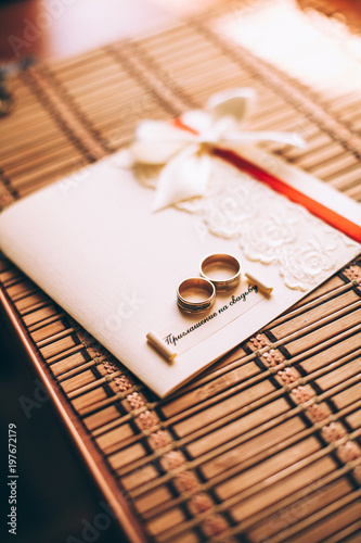 wedding invitation with rings